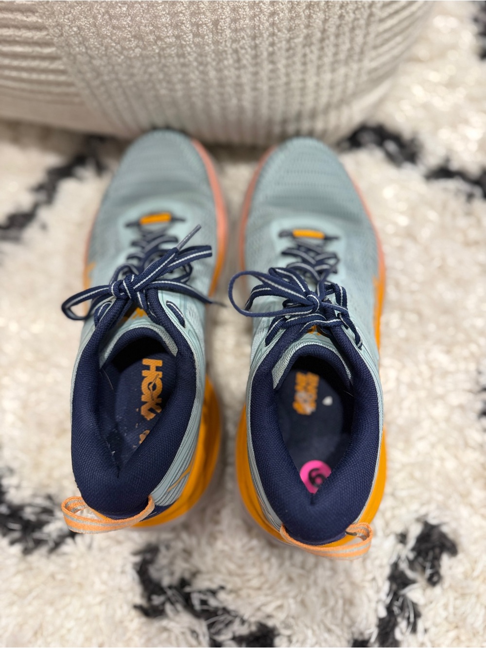 Hoka One One Bondi 7 Blue Haze Black Iris Womens Running Shoes Size 9 - Picture 9 of 14